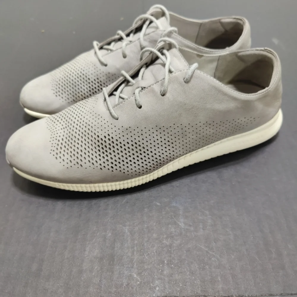 Cole Haan 2.0 Zerogrand Grey Laser Cut Nubuck Leather Sneaker Women Shoe Sz 10B